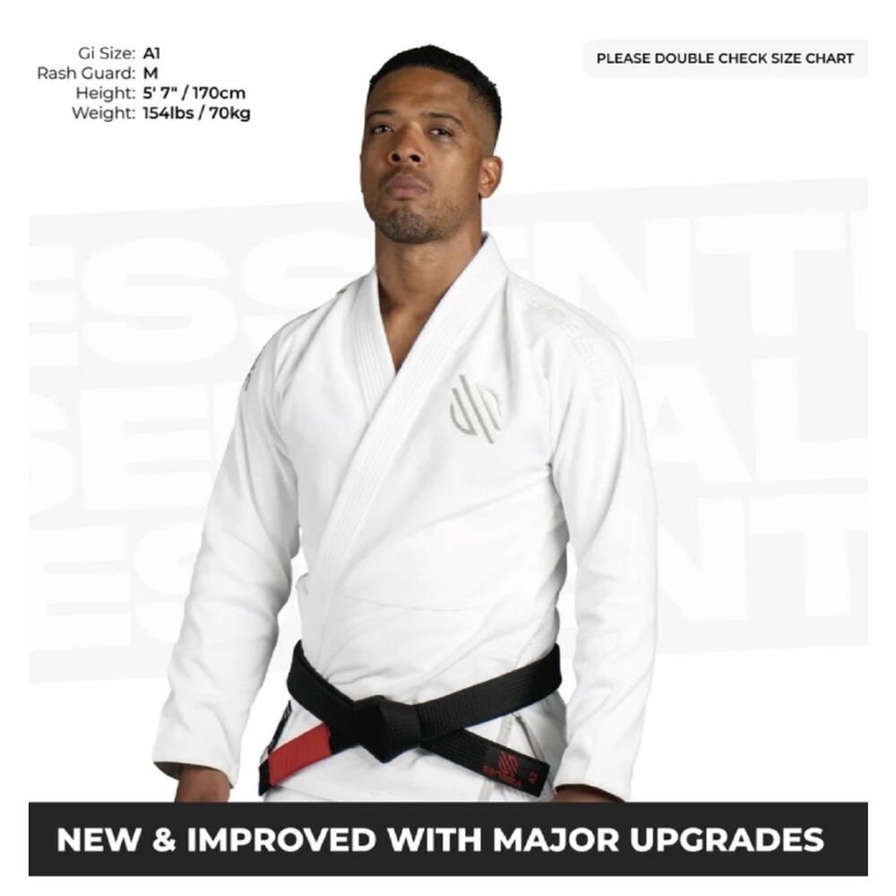 Sanabul Gi Size M-A1 Top Logo White/Silver Fight Training Jiu Jitsu Martial Arts - Picture 2 of 6